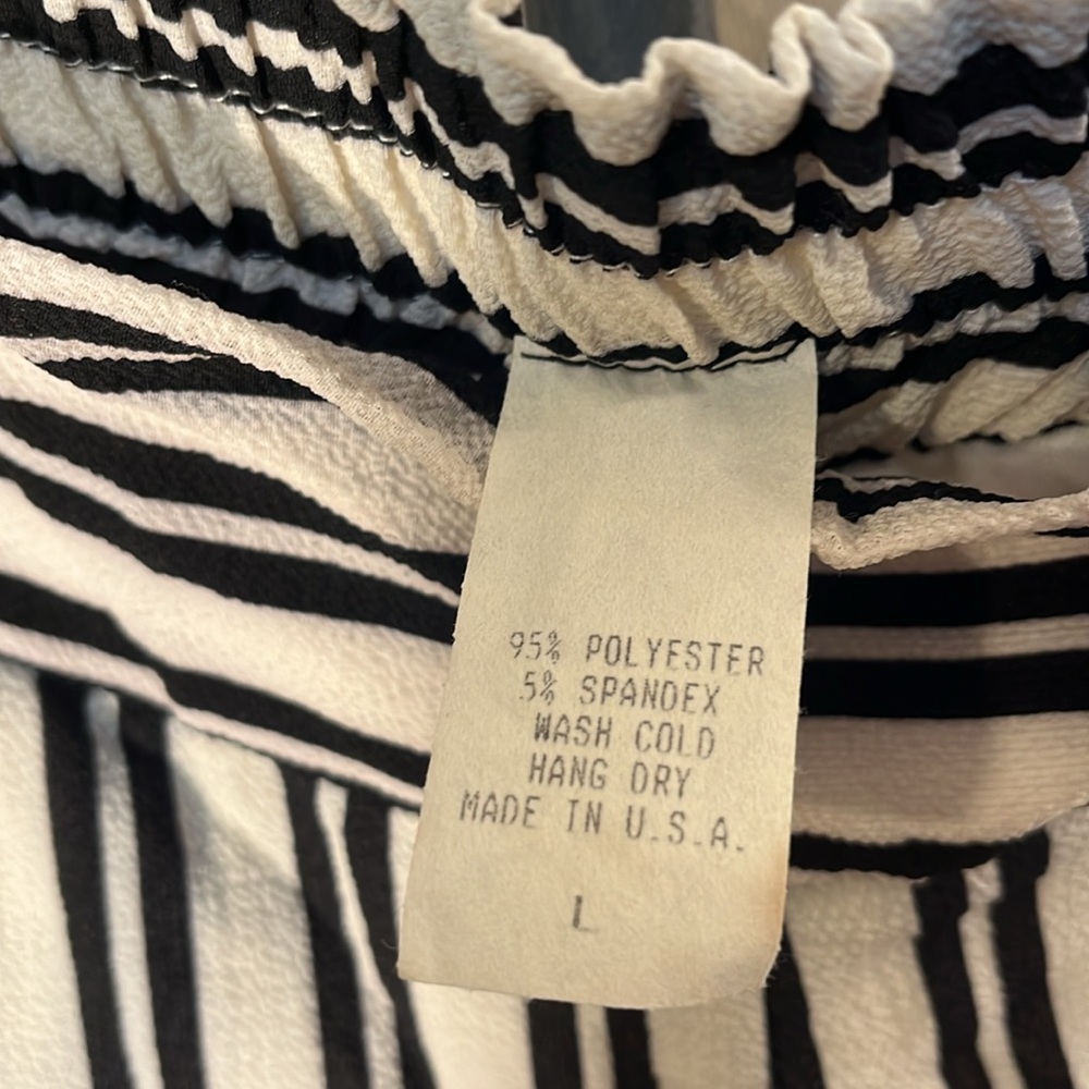 Pull On Back Elastic 1/2 liner Inside Striped Pants - Picture 6 of 8